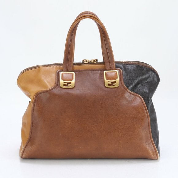 Fendi Chameleon Leather Handbag Tote Genuine Brown Women's - Picture 5 of 15